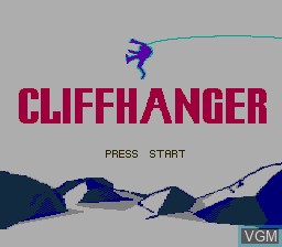 Title screen of the game Cliffhanger on Nintendo NES