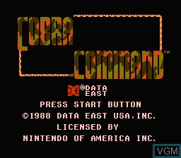 Title screen of the game Cobra Command on Nintendo NES