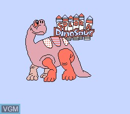 Title screen of the game Color a Dinosaur on Nintendo NES
