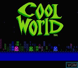 Title screen of the game Cool World on Nintendo NES