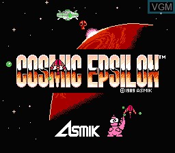 Title screen of the game Cosmic Epsilon on Nintendo NES