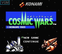 Title screen of the game Cosmic Wars on Nintendo NES