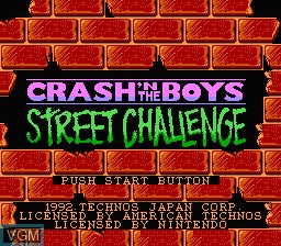 Title screen of the game Crash 'n the Boys - Street Challenge on Nintendo NES
