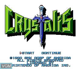 Title screen of the game Crystalis on Nintendo NES