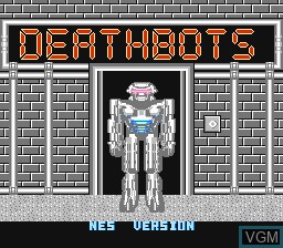 Title screen of the game Deathbots on Nintendo NES