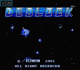 Title screen of the game De-Block on Nintendo NES