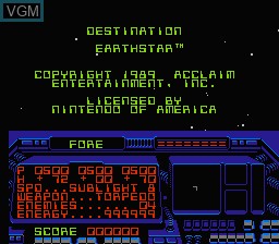 Title screen of the game Destination Earthstar on Nintendo NES