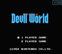 Title screen of the game Devil World on Nintendo NES