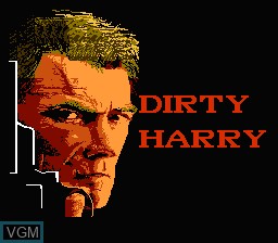 Title screen of the game Dirty Harry on Nintendo NES