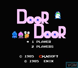Title screen of the game Door Door on Nintendo NES