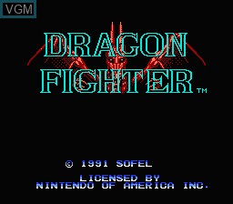 Title screen of the game Dragon Fighter on Nintendo NES