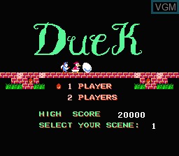 Title screen of the game Duck on Nintendo NES