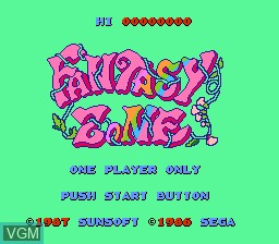 Title screen of the game Fantasy Zone on Nintendo NES
