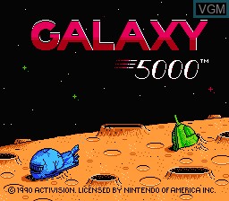 Title screen of the game Galaxy 5000 - Racing in the 51st Century on Nintendo NES