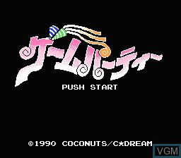 Title screen of the game Game Party on Nintendo NES