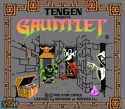Title screen of the game Gauntlet on Nintendo NES