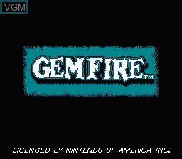 Title screen of the game Gemfire on Nintendo NES