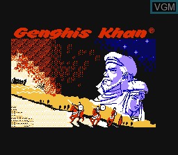 Title screen of the game Genghis Khan on Nintendo NES