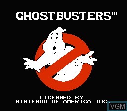 Title screen of the game Ghostbusters on Nintendo NES