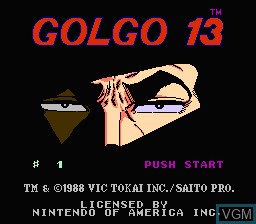 Title screen of the game Golgo 13 - Top Secret Episode on Nintendo NES