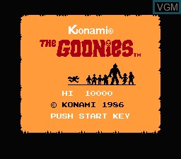 Title screen of the game Goonies, The on Nintendo NES