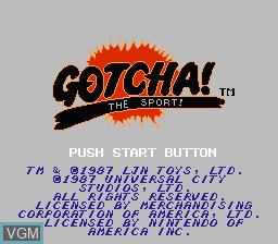 Title screen of the game Gotcha! The Sport! on Nintendo NES