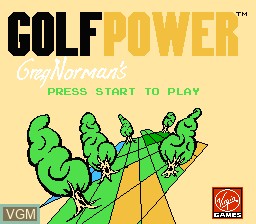 Title screen of the game Greg Norman's Golf Power on Nintendo NES