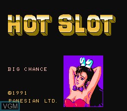 Title screen of the game Hot Slots on Nintendo NES