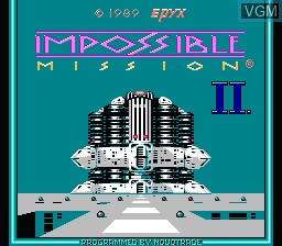 Title screen of the game Impossible Mission II on Nintendo NES