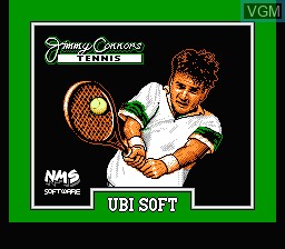 Title screen of the game Jimmy Connors Tennis on Nintendo NES