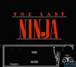 Title screen of the game Last Ninja, The on Nintendo NES