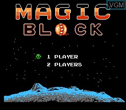 Title screen of the game Magic Block on Nintendo NES