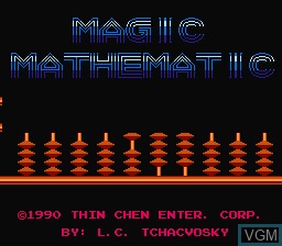 Title screen of the game Magical Mathematics on Nintendo NES