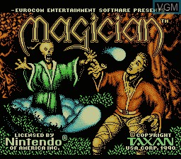 Title screen of the game Magician on Nintendo NES