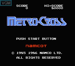 Title screen of the game Metro-Cross on Nintendo NES