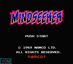 Title screen of the game Mindseeker on Nintendo NES