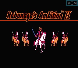 Title screen of the game Nobunaga's Ambition II on Nintendo NES