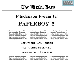 Title screen of the game Paperboy 2 on Nintendo NES