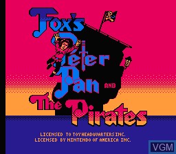 Title screen of the game Peter Pan & the Pirates - The Revenge of Captain Hook on Nintendo NES