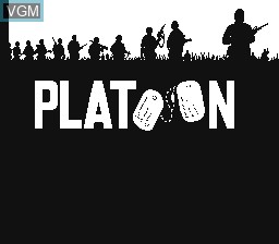 Title screen of the game Platoon on Nintendo NES