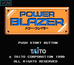 Title screen of the game Power Blazer on Nintendo NES