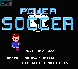 Title screen of the game Power Soccer on Nintendo NES