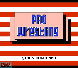 Title screen of the game Pro Wrestling on Nintendo NES