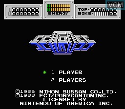 Title screen of the game Seicross on Nintendo NES