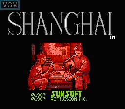Title screen of the game Shanghai on Nintendo NES