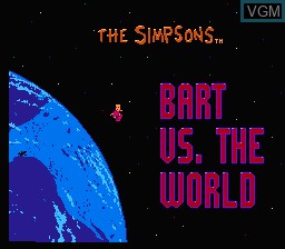 Title screen of the game Simpsons, The - Bart vs. the World on Nintendo NES