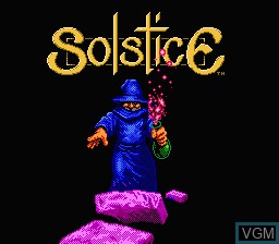 Title screen of the game Solstice - The Quest for the Staff of Demnos on Nintendo NES
