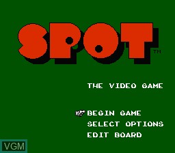 Title screen of the game Spot - The Video Game on Nintendo NES