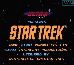 Title screen of the game Star Trek - 25th Anniversary on Nintendo NES