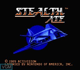 Title screen of the game Stealth ATF on Nintendo NES